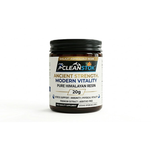 Cleanstok Shilajit AshwaGold Resin (20g)  Ancient Strength. Modern Vitality.