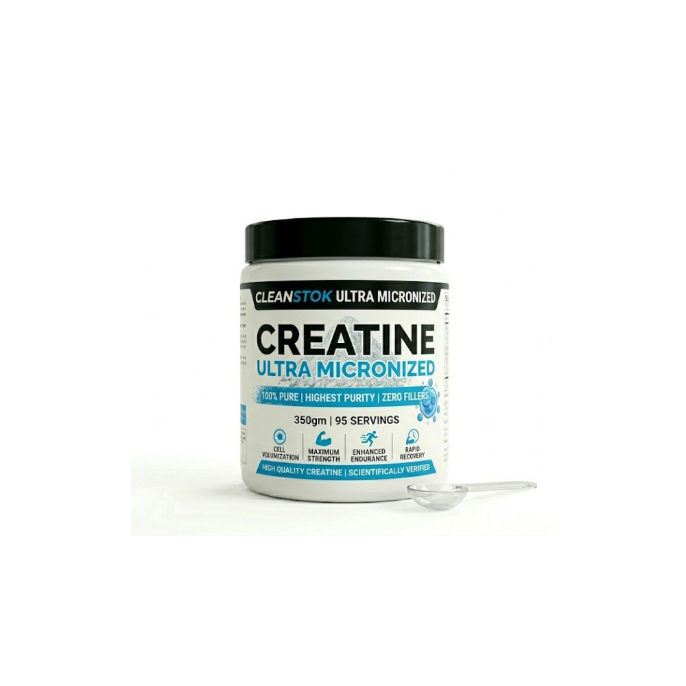Cleanstok Ultra Micronized Creatine (350gm | 95 Servings)